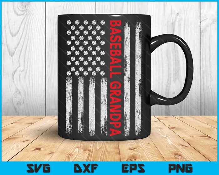 Vintage Baseball Grandpa USA Flag SVG PNG Digital Printable Files Vintage Baseball Grandpa USA Flag SVG PNG Digital Printable Files