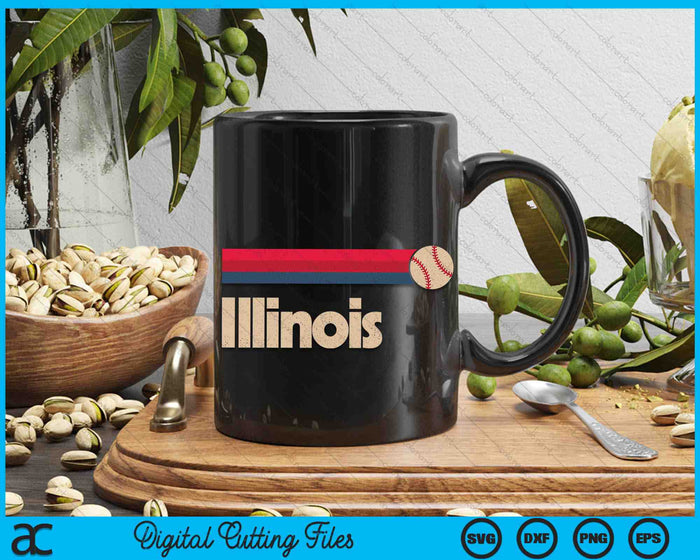 Vintage Baseball Illinois B-Ball Retro Stripes SVG PNG Digital Cutting Files Vintage Baseball Illinois B-Ball Retro Stripes SVG PNG Digital Cutting Files