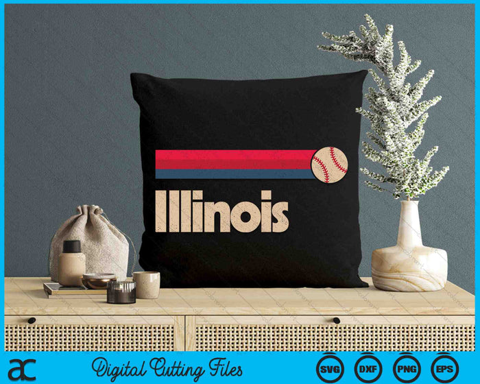 Vintage Baseball Illinois B-Ball Retro Stripes SVG PNG Digital Cutting Files Vintage Baseball Illinois B-Ball Retro Stripes SVG PNG Digital Cutting Files