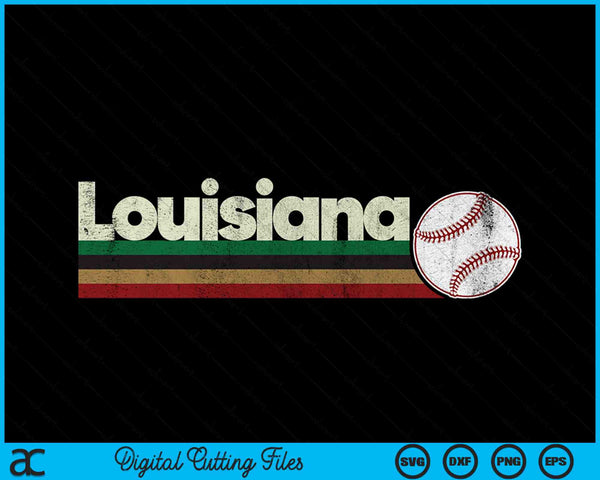Vintage Baseball Louisiana Baseball Retro Stripes SVG PNG Digital Cutting Files