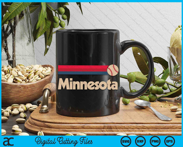 Vintage Baseball Minnesota B-Ball Retro Stripes SVG PNG Digital Cutting Files Vintage Baseball Minnesota B-Ball Retro Stripes SVG PNG Digital Cutting Files
