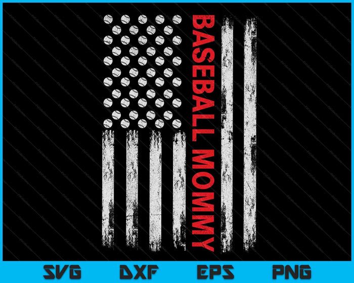 Vintage Baseball Mommy USA Flag SVG PNG Digital Printable Files Vintage Baseball Mommy USA Flag SVG PNG Digital Printable Files