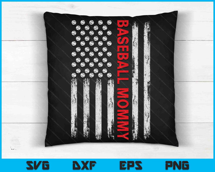 Vintage Baseball Mommy USA Flag SVG PNG Digital Printable Files Vintage Baseball Mommy USA Flag SVG PNG Digital Printable Files