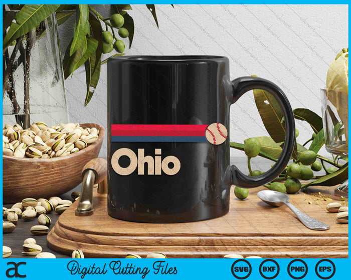 Vintage Baseball Ohio B-Ball Retro Stripes SVG PNG Digital Cutting Files Vintage Baseball Ohio B-Ball Retro Stripes SVG PNG Digital Cutting Files