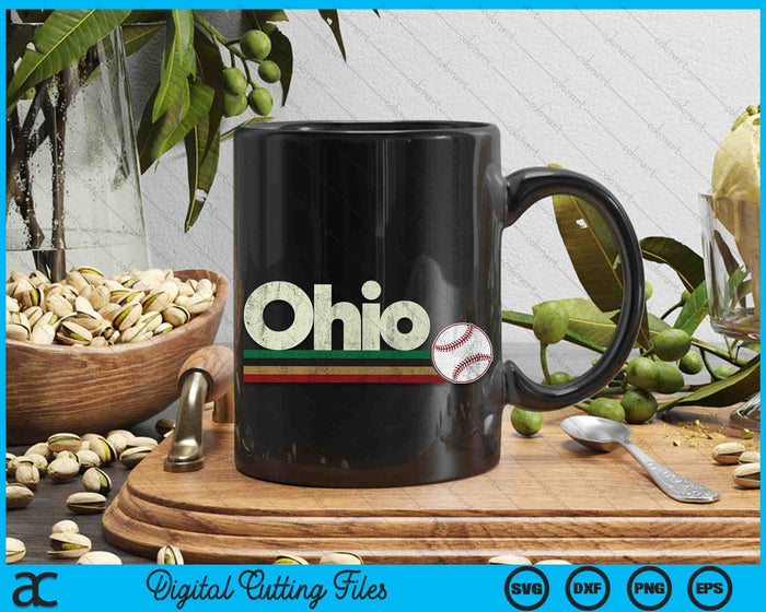 Vintage Baseball Ohio Baseball Retro Stripes SVG PNG Cutting Files Vintage Baseball Ohio Baseball Retro Stripes SVG PNG Cutting Files