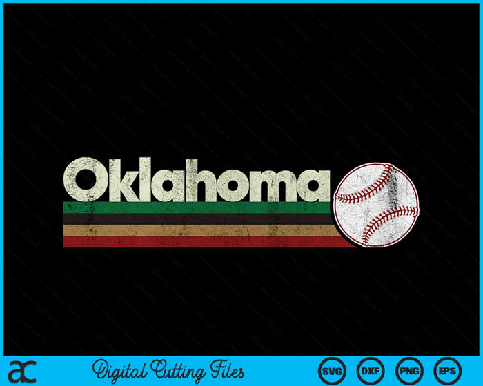 Vintage Baseball Oklahoma Baseball Retro Stripes SVG PNG Digital Cutting Files Vintage Baseball Oklahoma Baseball Retro Stripes SVG PNG Digital Cutting Files