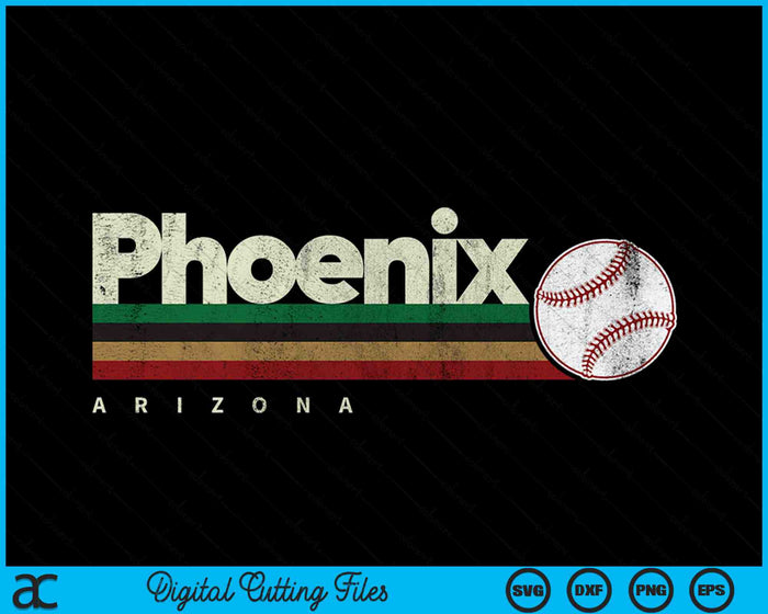 Vintage Baseball Phoenix City Baseball Retro Stripes SVG PNG Digital Cutting Files Vintage Baseball Phoenix City Baseball Retro Stripes SVG PNG Digital Cutting Files