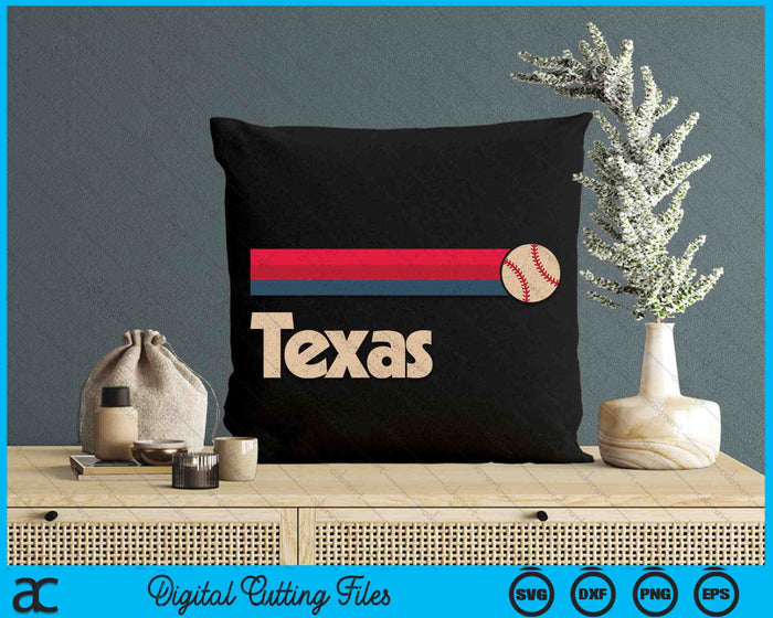 Vintage Baseball Texas B-Ball Retro Stripes SVG PNG Digital Cutting Files Vintage Baseball Texas B-Ball Retro Stripes SVG PNG Digital Cutting Files