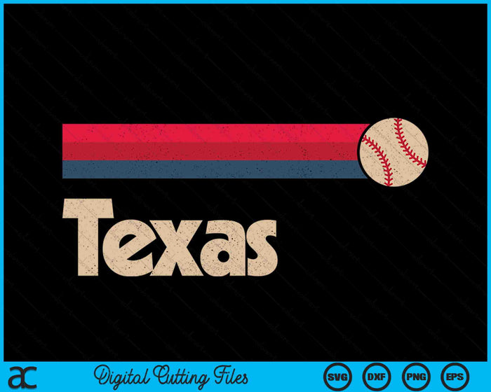Vintage Baseball Texas B-Ball Retro Stripes SVG PNG Digital Cutting Files Vintage Baseball Texas B-Ball Retro Stripes SVG PNG Digital Cutting Files