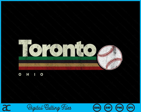 Vintage Baseball Toronto City Baseball Retro Stripes SVG PNG Digital Cutting Files