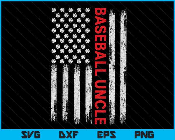 Vintage Baseball Uncle USA Flag SVG PNG Digital Printable Files