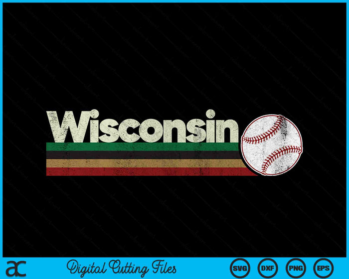 Vintage Baseball Wisconsin Baseball Retro Stripes SVG PNG Digital Cutting Files Vintage Baseball Wisconsin Baseball Retro Stripes SVG PNG Digital Cutting Files