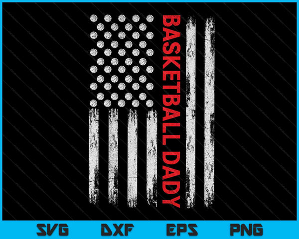 Vintage Basketball Dady USA Flag SVG PNG Digital Printable Files