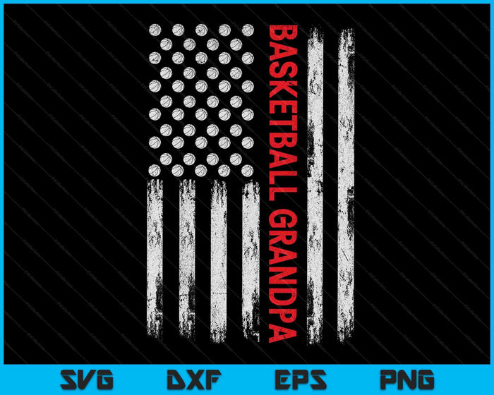 Vintage Basketball Grandpa USA Flag SVG PNG Digital Printable Files Vintage Basketball Grandpa USA Flag SVG PNG Digital Printable Files