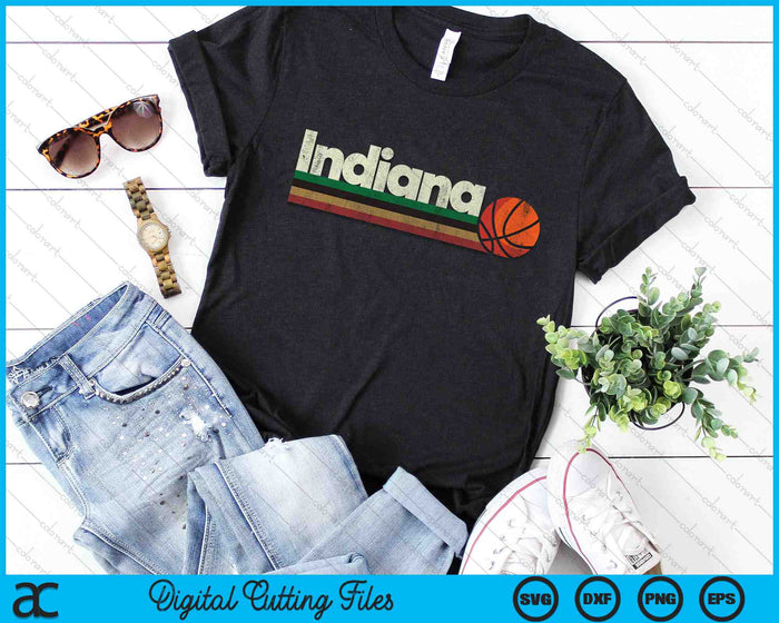 Vintage Basketball Indiana B-Ball Retro Stripes SVG PNG Digital Cutting Files Vintage Basketball Indiana B-Ball Retro Stripes SVG PNG Digital Cutting Files
