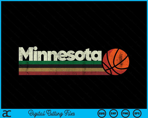 Vintage Basketball Minnesota B-Ball Retro Stripes SVG PNG Digital Cutting Files