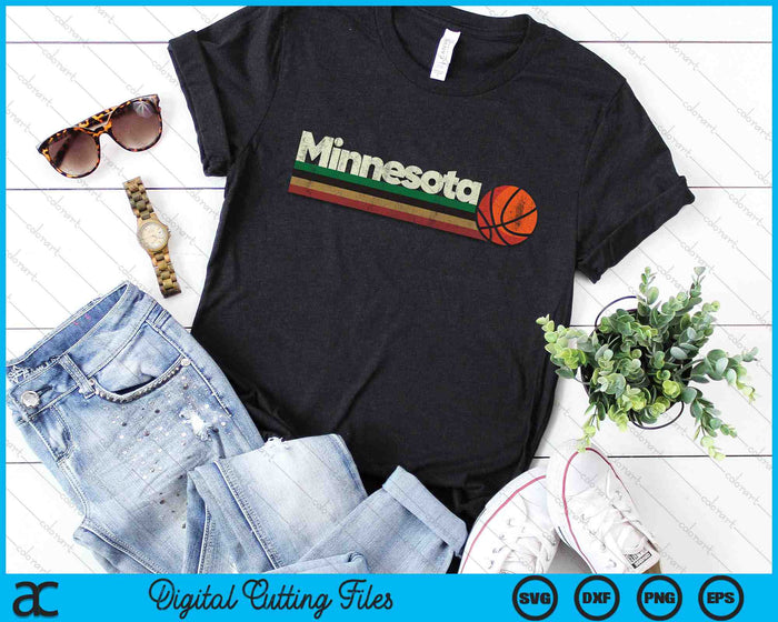 Vintage Basketball Minnesota B-Ball Retro Stripes SVG PNG Digital Cutting Files Vintage Basketball Minnesota B-Ball Retro Stripes SVG PNG Digital Cutting Files