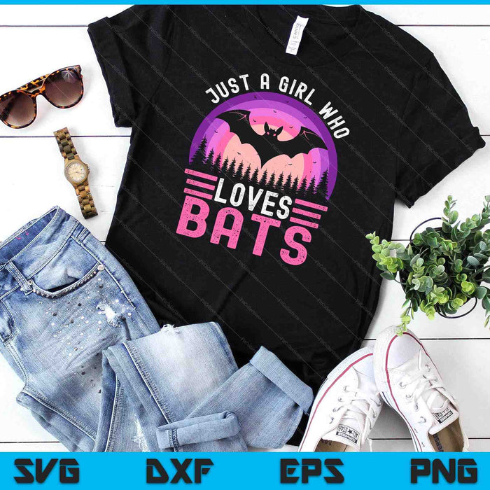 Vintage Bat Just A Girl Who Loves Bats Funny Bat Halloween SVG PNG Digital Cutting Files Vintage Bat Just A Girl Who Loves Bats Funny Bat Halloween SVG PNG Digital Cutting Files