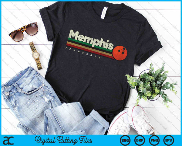 Vintage Bowling Memphis City Bowling Retro Stripes SVG PNG Digital Cutting Files