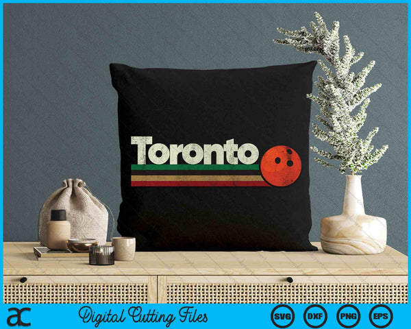 Vintage Bowling Toronto City Bowling Retro Stripes SVG PNG Digital Cutting File