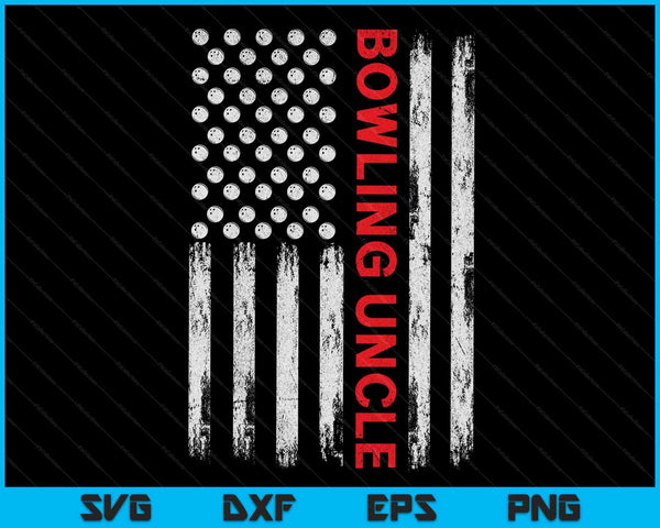 Vintage Bowling Uncle USA Flag SVG PNG Digital Printable Files