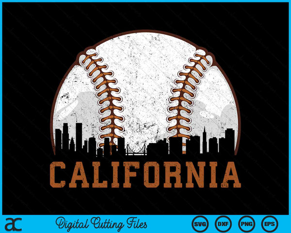 Vintage California Cityscape Baseball SVG PNG Digital Printable Files