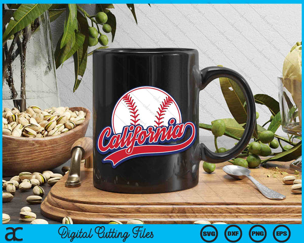 Vintage California Cityscape Baseball SVG PNG Digital Cutting Files