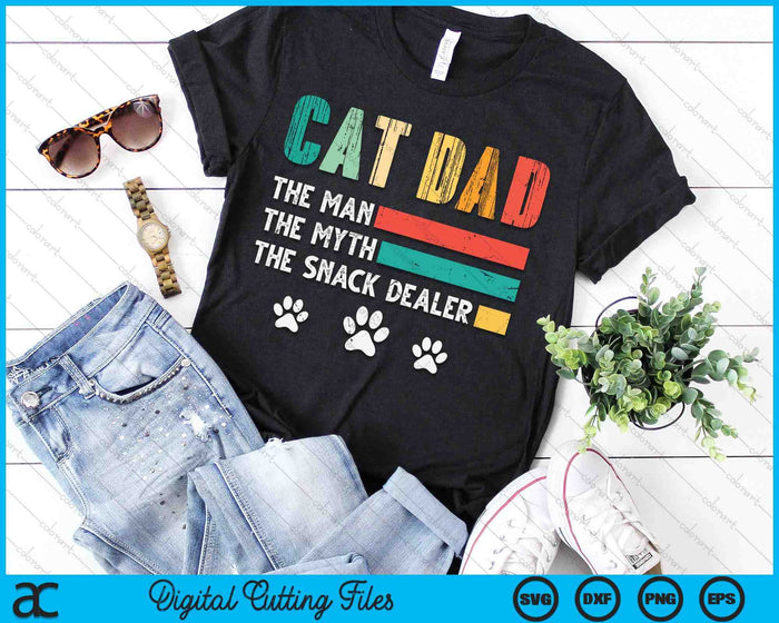 Vintage Cat Dad The Man The Myth Snack Dealer SVG PNG Digital Cutting File Vintage Cat Dad The Man The Myth Snack Dealer SVG PNG Digital Cutting File
