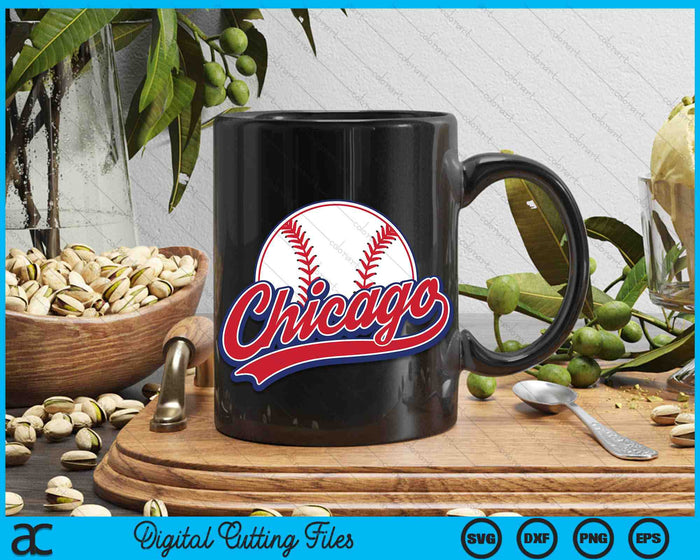 Vintage Chicaga Cityscape Baseball SVG PNG Digital Cutting Files Vintage Chicaga Cityscape Baseball SVG PNG Digital Cutting Files