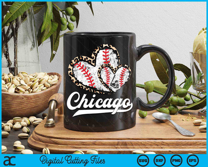 Vintage Chicago Baseball Leopard Heart Baseball Fans SVG PNG Digital Cutting Files Vintage Chicago Baseball Leopard Heart Baseball Fans SVG PNG Digital Cutting Files