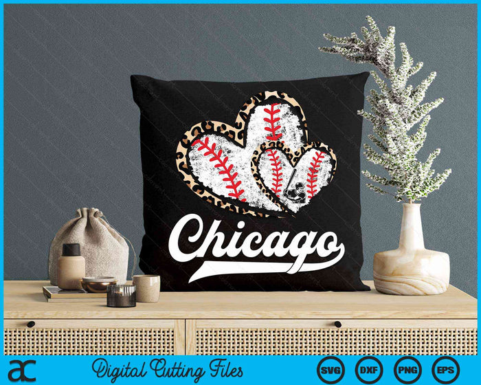 Vintage Chicago Baseball Leopard Heart Baseball Fans SVG PNG Digital Cutting Files Vintage Chicago Baseball Leopard Heart Baseball Fans SVG PNG Digital Cutting Files