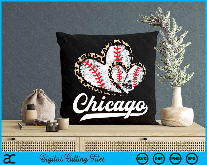 Vintage Chicago Baseball Leopard Heart Baseball Fans SVG PNG Digital Cutting Files Vintage Chicago Baseball Leopard Heart Baseball Fans SVG PNG Digital Cutting Files