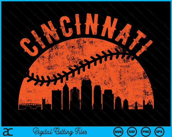 Vintage Cincinnati Baseball SVG PNG Digital Cutting Files