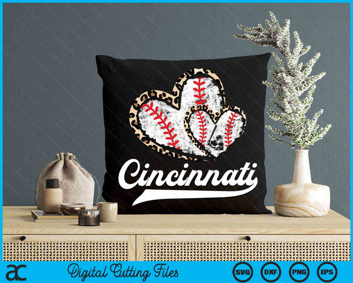 Vintage Cincinnati Baseball Leopard Heart Baseball Fans SVG PNG Digital Cutting Files Vintage Cincinnati Baseball Leopard Heart Baseball Fans SVG PNG Digital Cutting Files