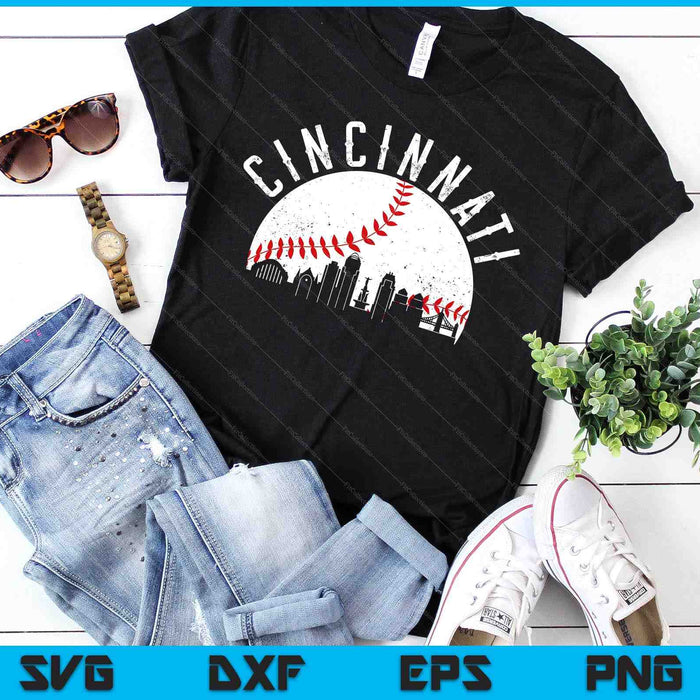 Cincinnati Cityscape Baseball Lover SVG PNG Archivos de corte digital Cincinnati Cityscape Baseball Lover SVG PNG Archivos de corte digital