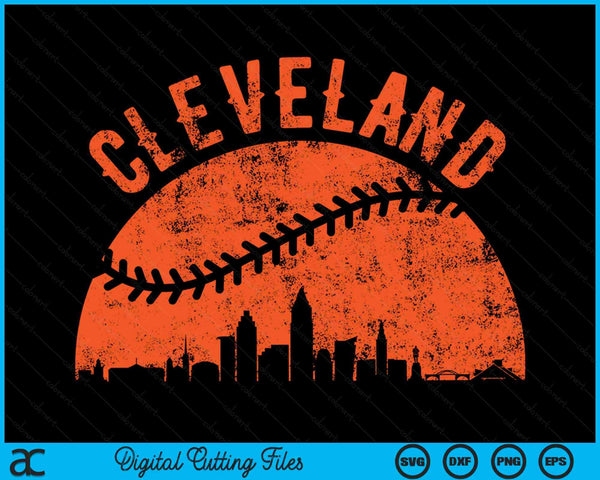 Vintage Cleveland City honkbal SVG PNG digitale snijbestanden