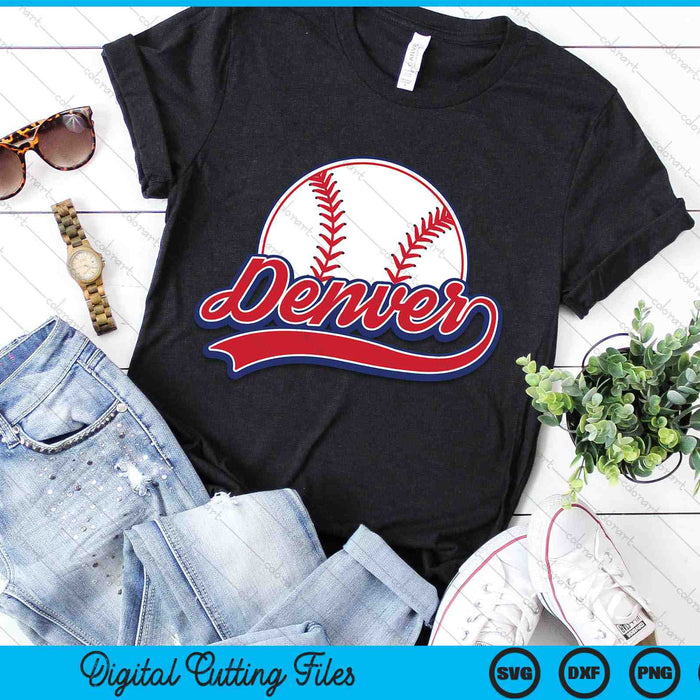 Vintage Denver Cityscape Baseball SVG PNG Digital Cutting Files Vintage Denver Cityscape Baseball SVG PNG Digital Cutting Files