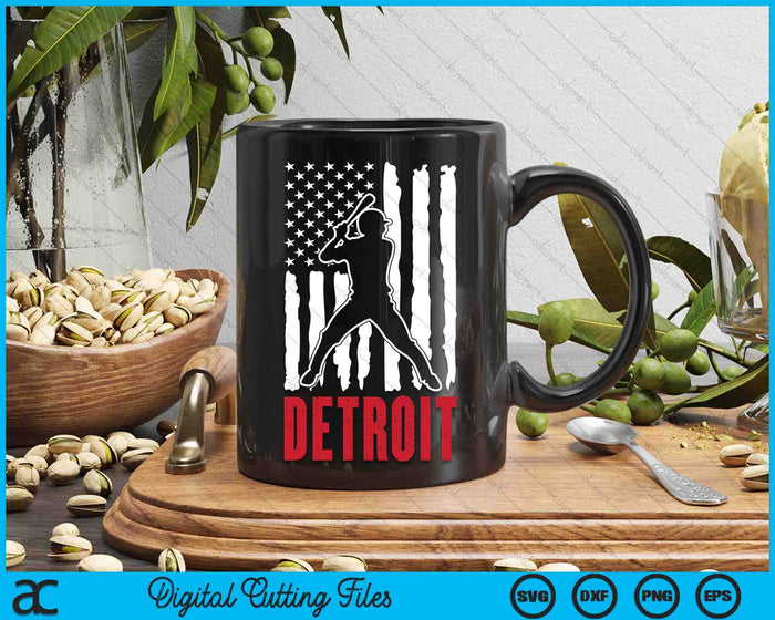 Vintage Detroit American Flag Distressed Baseball SVG PNG Digital Cutting Files Vintage Detroit American Flag Distressed Baseball SVG PNG Digital Cutting Files