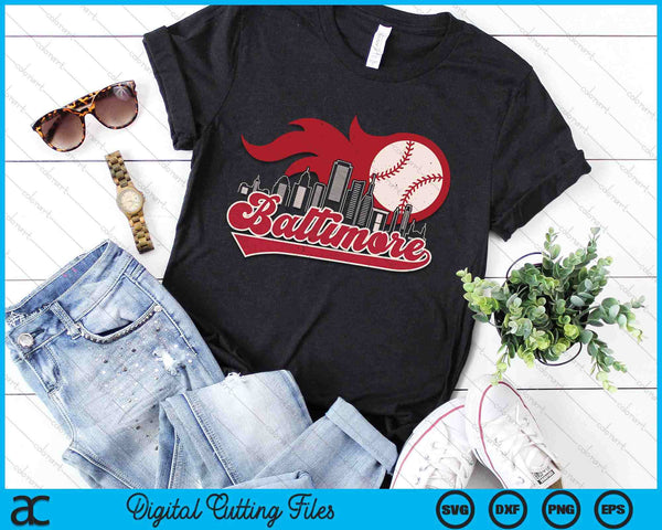 Vintage Distressed Baltimore Baseball Lovers SVG PNG Digital Printable Files