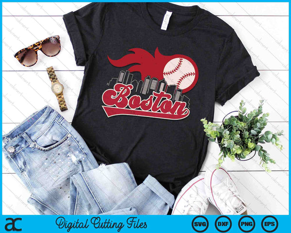 Vintage Distressed Boston Baseball Lovers SVG PNG Digital Printable Files