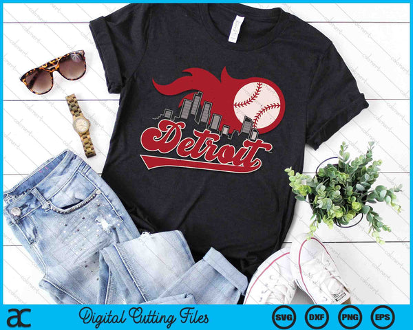 Vintage Distressed Detroit Baseball Lovers SVG PNG Digital Printable Files