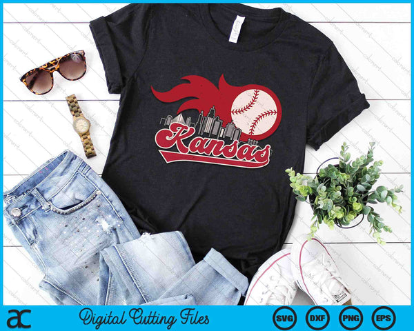Vintage Distressed Kansas Baseball Lovers SVG PNG Digital Printable Files