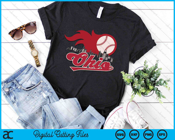 Vintage Distressed Ohio Baseball Lovers SVG PNG Digital Printable Files