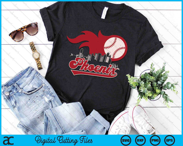 Vintage Distressed Phoenix Baseball Lovers SVG PNG Digital Printable Files