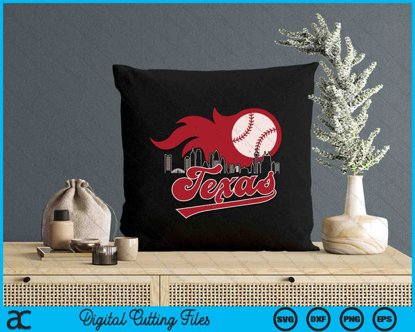 Vintage Distressed Texas Baseball Lovers SVG PNG Digital Printable Files