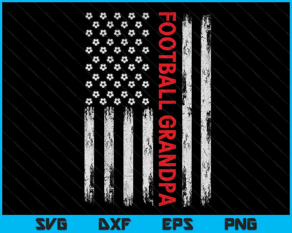 Vintage Football Grandpa USA Flag SVG PNG Digital Printable Files