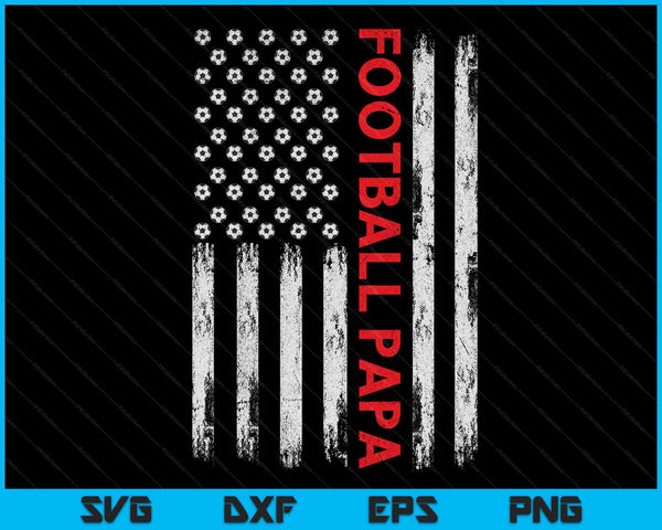 Vintage Football Papa USA Flag SVG PNG Digital Printable Files