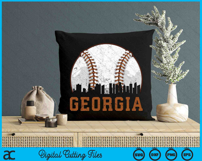 Vintage Georgia Cityscape Baseball SVG PNG Digital Printable Files Vintage Georgia Cityscape Baseball SVG PNG Digital Printable Files