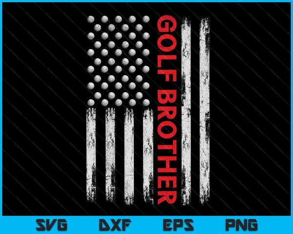 Vintage Golf Brother USA Flag SVG PNG Digital Printable Files