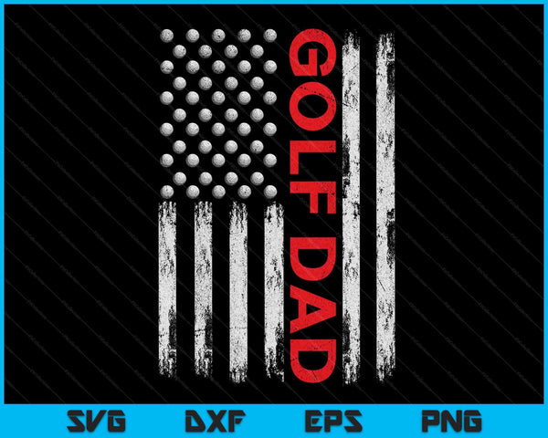 Vintage Golf Dad USA Flag SVG PNG Digital Printable Files